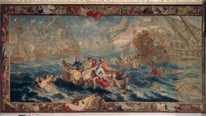 La bataille de La Hogue, mai 1692, de la série La Science militaire, Atelier de Judocus de Vos, c.1715-24 - Flemish School