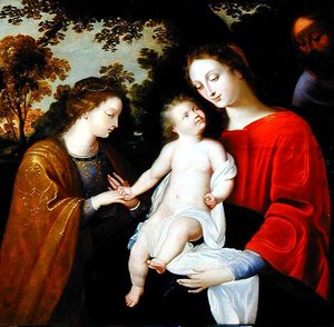 Le Mariage mystique de Sainte Catherine, v.1625-50 - Flemish School