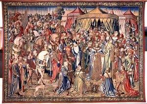 La Présentation des Insignes Royaux, Tapisserie de David et Bethsabée, c.1510-15 - Flemish School