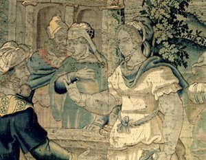 Les filles de Jethro racontent à leur père leur rencontre avec Moïse (détail) - Flemish School