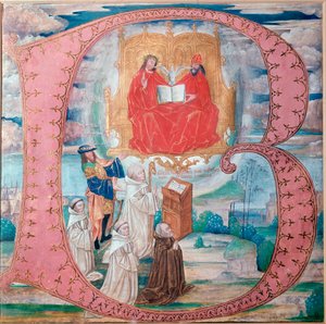 La Sainte Trinité, initiale B (miniature)