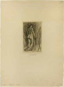 Femme debout avec une fourrure - Félicien Rops