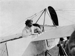 Course aérienne du Circuit de la Grande-Bretagne : Jules Védrines au contrôle de Shoreham, Sussex, 1911