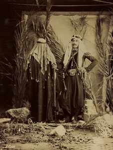 Couple syrien en vêtements traditionnels - Félix Bonfils