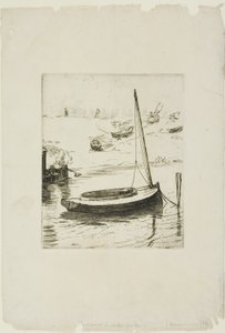 Le bateau à la voile abaissée - Félix Henri Bracquemond