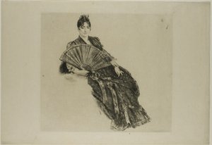 Femme avec un éventail
