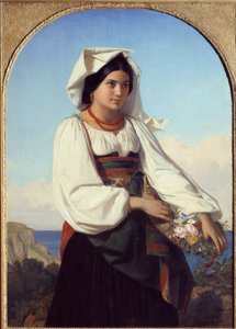 Jeune fille portant des fleurs - Félix Joseph Barrias