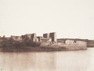 Île de Philæ, vue générale prise du nord-ouest au point A, 1851-52 - Félix Teynard