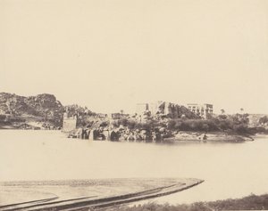 Île de Philæ, vue générale prise du sud-est au point B, 1851-52, imprimée 1853-54 - Félix Teynard