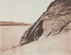 Grand Speos - Vue prise de la pente de sable (Temple de Ramsès II), Abou Simbel - Félix Teynard