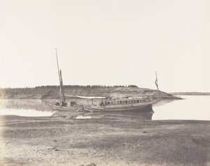 Louksor, Petit Bras du Nil - Barque de Voyageurs, 1851-52, imprimé 1853-54 - Félix Teynard