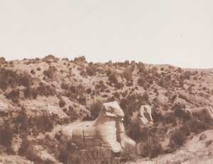Sphinxes à tête humaine et à tête de bélier à Point Y. Karnak Thèbes, 1851-1852