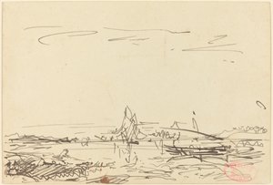 Une Anse avec un Voilier - Félix Ziem