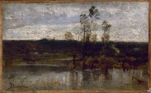 Bord de rivière, entre 1850 et 1860