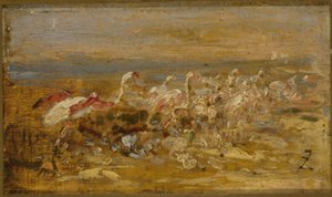 Flamants roses, 2e moitié du 19e siècle - Félix Ziem