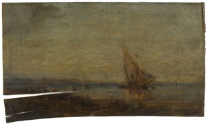 Devant Martigues, la voile jaune, vers 1875 - Félix Ziem