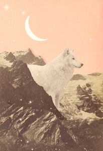 Loup géant dans les montagnes roses, 2021 (collage)