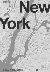 Carte minimale de New York