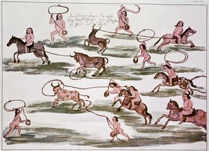 La méthode de chasse des Indiens Mocovi, illustration de 