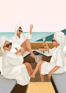 Détente sur un yacht au bord de la mer