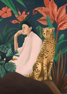 Femme réfléchie : Guépard de la jungle