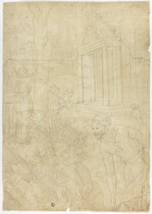Roi faisant un sacrifice au temple de Diane - Fontainebleau School