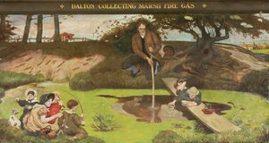 Dalton collectant du gaz de marais - Ford Madox Brown