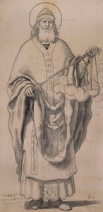 Zacharie, dessin pour vitrail à Knaresborough, 1872 - Ford Madox Brown