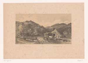 Bûcherons dans la Forêt-Noire (Figuren in een landschap) - Fortuné Ferogio