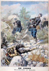 Une fusillade entre un bandit et la gendarmerie, Corse, 1898 - Fortuné Méaulle