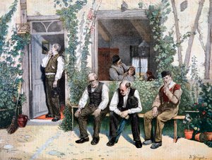 Chez le coiffeur, 1895 - Fortuné Méaulle