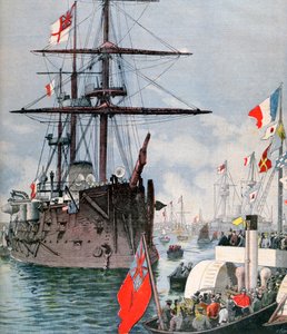 Flottille française dans le port de Portsmouth, 1891 - Fortuné Méaulle