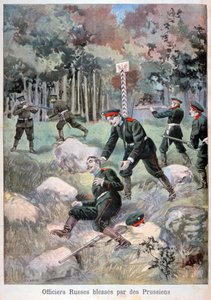 Officier russe blessé par les Prussiens, frontière russe - Fortuné Méaulle
