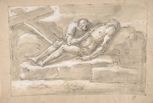 Le Christ mort pleuré par la Madeleine qui vénère sa blessure au côté, 1787-1863 - Fortunato Duranti