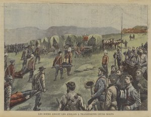 Boers aidant les Britanniques à déplacer leurs morts du champ de bataille