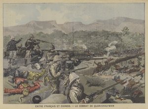 Combats entre troupes françaises et chinoises à la bataille de Guangzhouwan - Fortune Louis Meaulle
