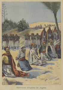 Troupes coloniales françaises exécutant des espions en Algérie