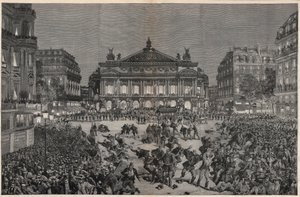 Émeutes à Paris contre la représentation de « Lohengrin » de Richard Wagner au Palais Garnier en 1891 - Manifestation patriotique, place de l