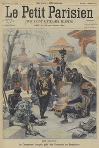 La révolte des Boxers : un campement de soldats français près des tombes des empereurs chinois