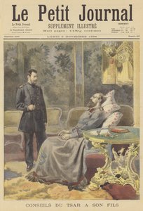 Le tsar mourant Alexandre III de Russie donnant des conseils à son fils - Fortune Louis Meaulle
