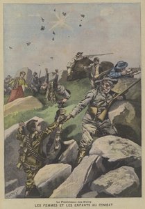 Le patriotisme des Boers : femmes et enfants aidant sur la ligne de front