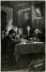 Victor Hugo "Les Misérables" Illustration de Lix gravée par Meaulle : le Forçat et l