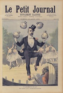 Georges Clemenceau (1841-1929) jonglant avec des sacs d