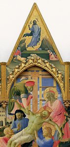 Retable de Santa Trinita, cadre et pinacles par Lorenzo Monaco (Piero di Giovanni) (détail) - Fra  Angelico