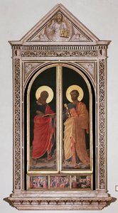 Saint Marc (gauche) et Saint Pierre. Tabernacle fermé des Linaioli