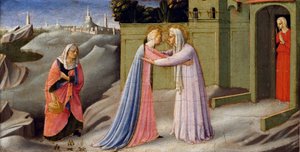 La Visitation (retable), peinture de Fra Angelico, vers 1440 - Fra  Angelico