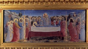 Les funérailles de la Vierge. Prédelle - Fra  Angelico