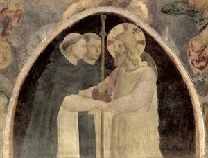 Le Christ accueille deux frères dominicains (détail) - Fra Angelico