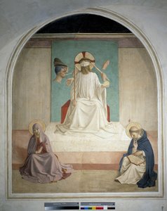 Christ bafoué avec la Vierge et Saint Jérôme. Fresque de Guido di Pietro - Fra Angelico