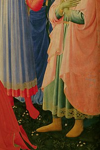 Détail du retable de Santa Trinita, cadre et pinacles par Lorenzo Monaco - Fra Angelico
